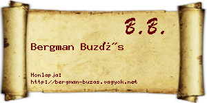 Bergman Buzás névjegykártya